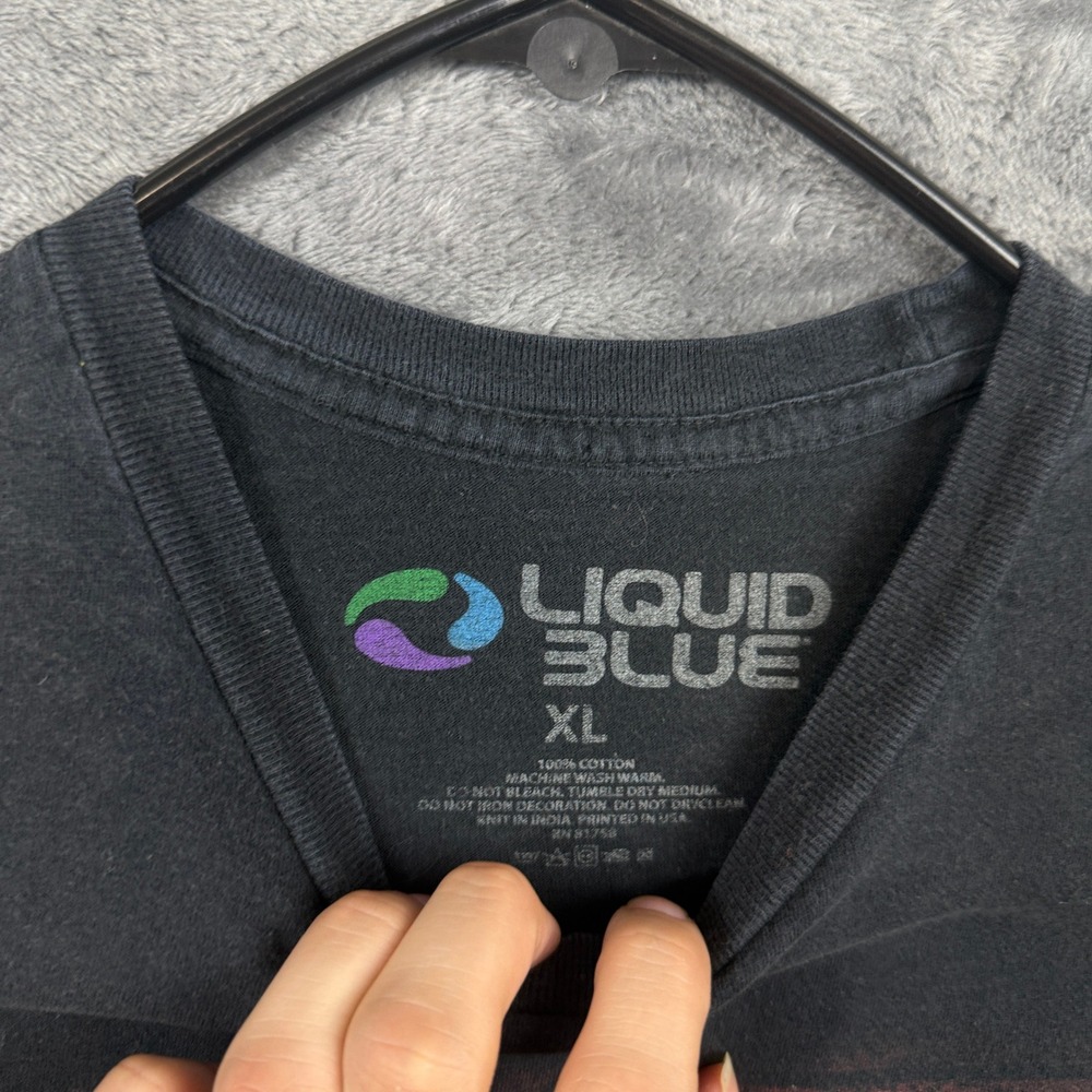 Liquid Blue T-Shirt Mens XL Black Pink Floyd Dark Side of the Moon Graphic Tee - Picture 3 of 6
